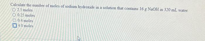 Solved Calculate the number of moles of water in a solution | Chegg.com