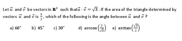 Solved Let u and v be vectorsin R3 such that u⋅v=3. If the | Chegg.com