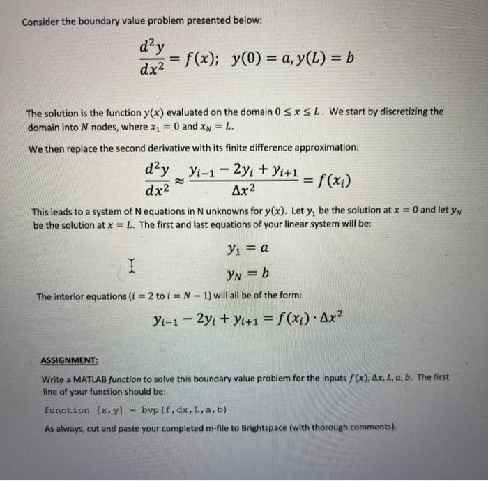Solved Consider the boundary value problem presented below: | Chegg.com