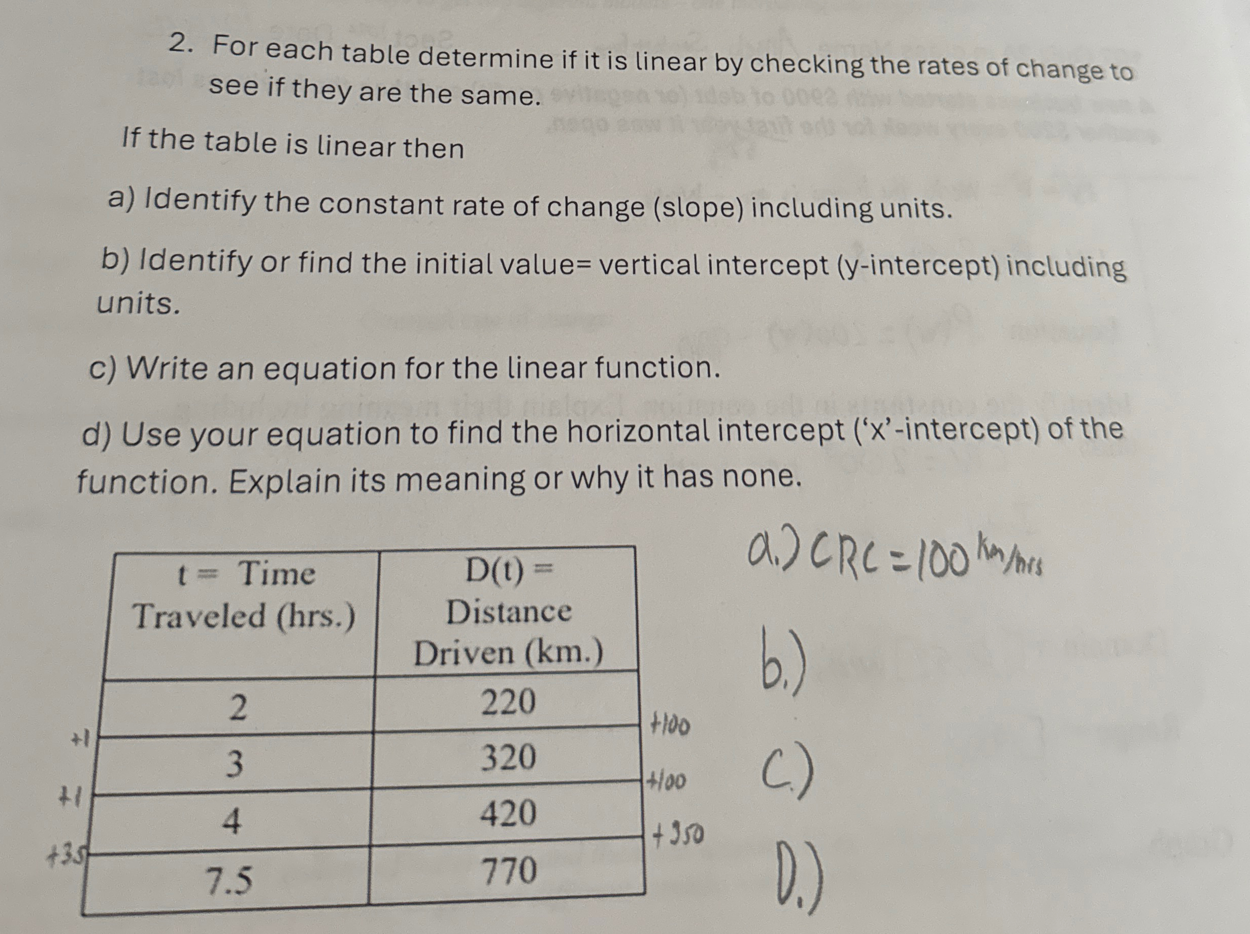 For each table determine if it is linear by checking | Chegg.com