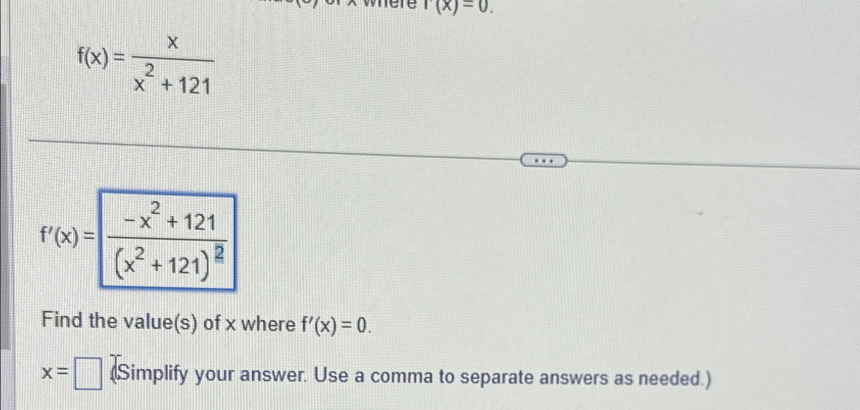 find the value of √ 121