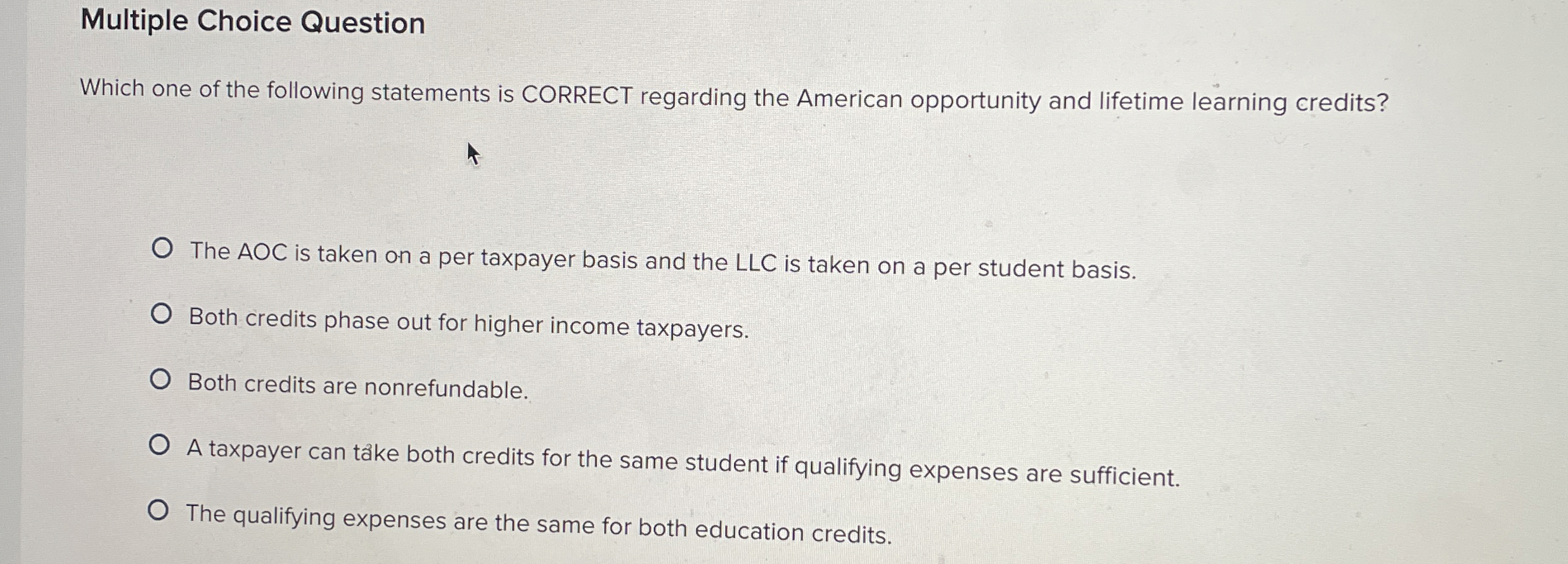 Solved Multiple Choice QuestionWhich one of the following | Chegg.com