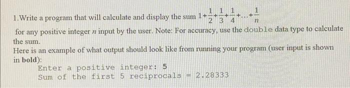 Solved 1. Write a program that will calculate and display | Chegg.com