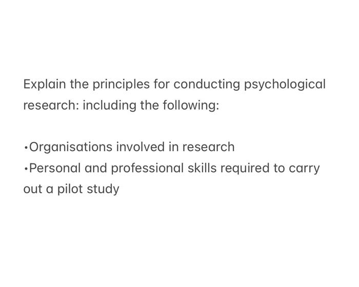 psychological research on principles