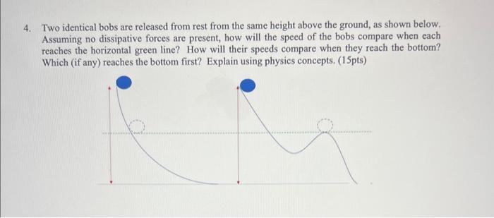 Solved Two identical bobs are released from rest from the | Chegg.com