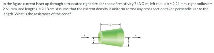 Solved In the figure current is set up through a truncated | Chegg.com