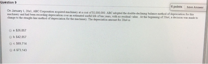 Solved Question 9 6 points Save Answer On January 1, 20x1, | Chegg.com