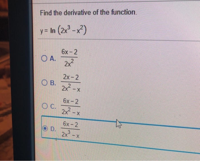 Solved Differentiate Y 5x 6 Oa Ex 1 5x2 10x 6 5 Chegg Com