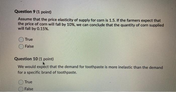 Solved Question 1 (1 point) Suppose the price of a good goes | Chegg.com