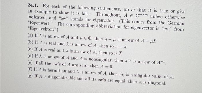 Solved 24.1. For Each Of The Following Statements, Prove | Chegg.com