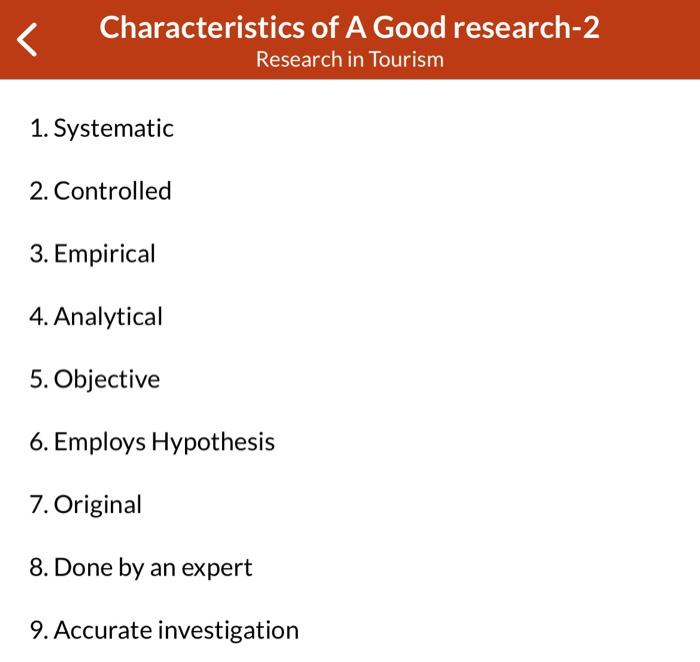 Solved Explain One Characteristic Of Research. Why Do You | Chegg.com