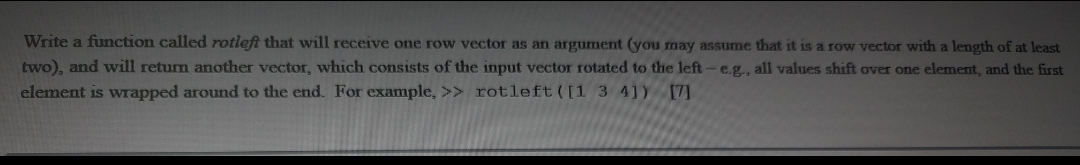 Solved Write a function called rotleft that will receive one | Chegg.com