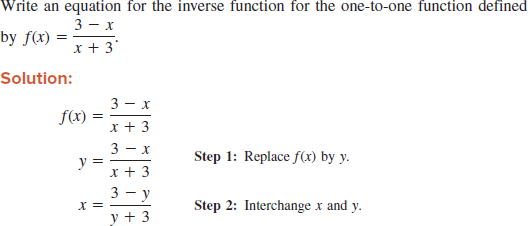 Solved For Exercise A One To One Function Is Given Write An Equ Chegg Com