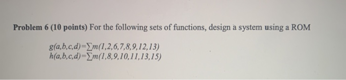 Solved Problem 6 (10 points) For the following sets of | Chegg.com