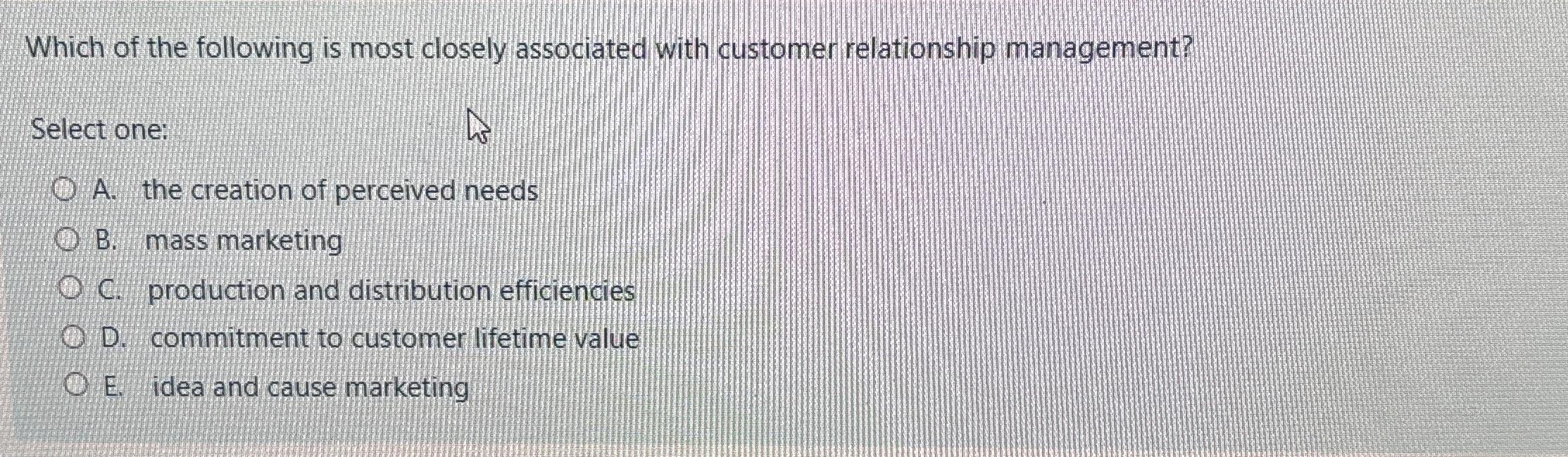 Solved Which of the following is most closely associated | Chegg.com