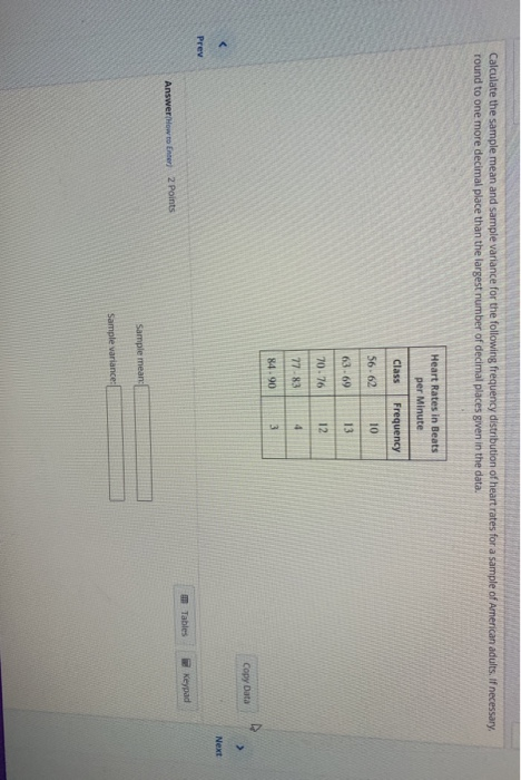 Solved Calculate the sample mean and sample variance for the | Chegg.com