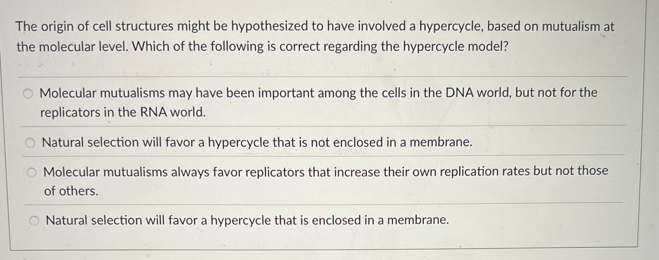 The origin of cell structures might be hypothesized | Chegg.com
