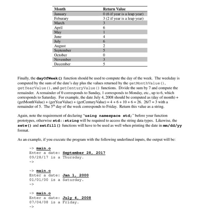  Solved Write Program Inputs Date Example July 4 2008 Outputs Date Mm 