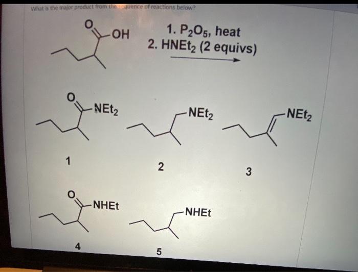 Solved What is the major product from the fence of reachions | Chegg.com