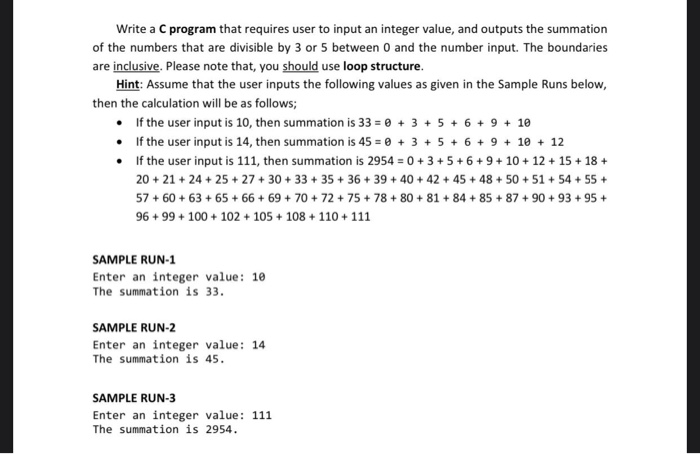 Solved Write a C program that requires user to input an | Chegg.com