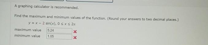 finding maximum and minimum values of a function calculator
