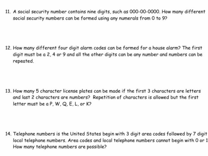 Solved 11. A social security number contains nine digits,