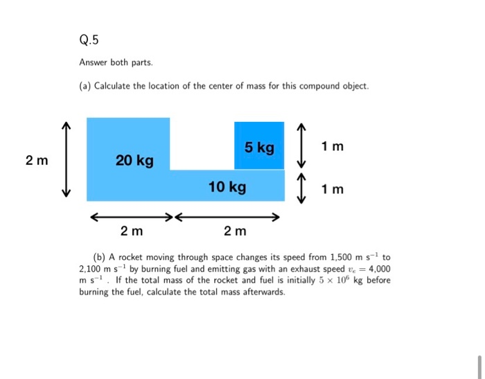 Solved (a) Calculate the location of the center of mass for | Chegg.com