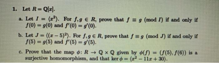 Solved 1 Let R Q X A Let I X For 1 9 R Prov Chegg Com