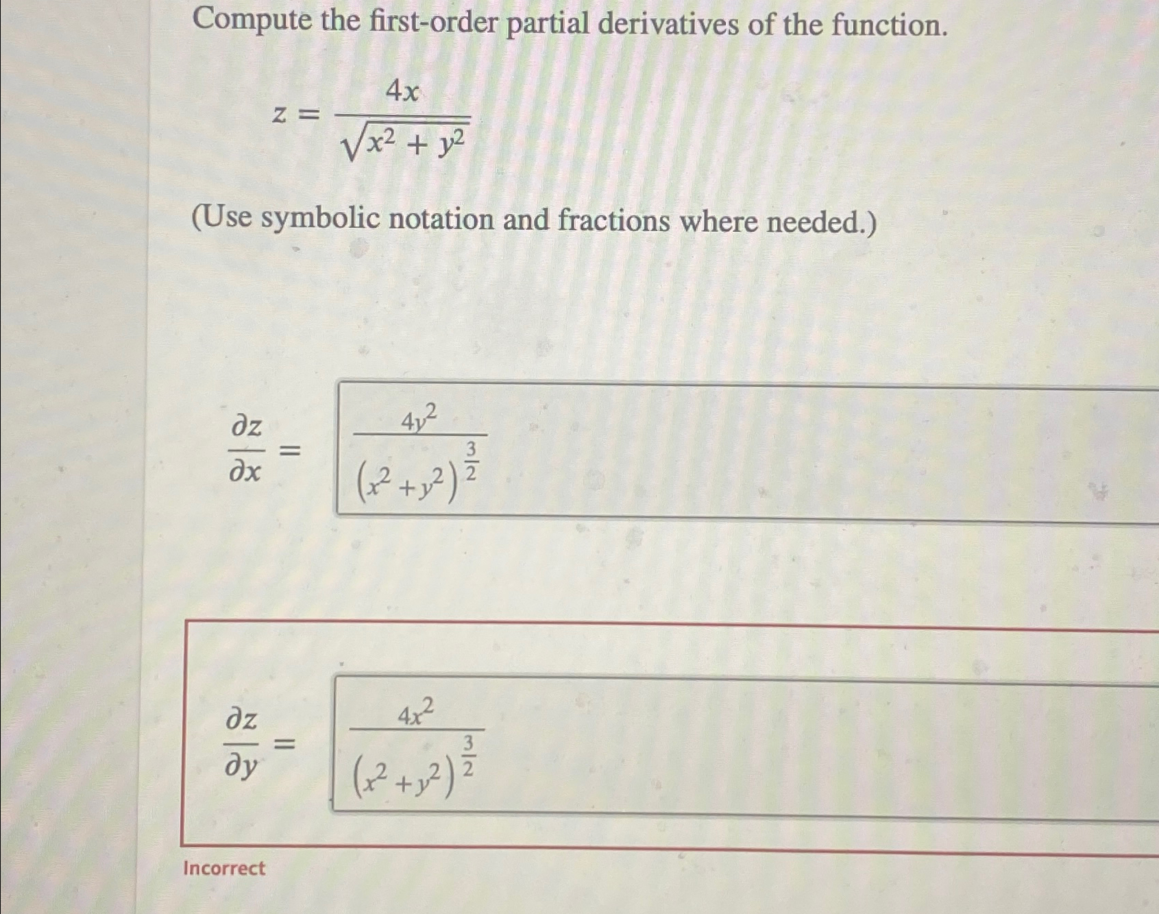 Solved Compute The First Order Partial Derivatives Of The 4890