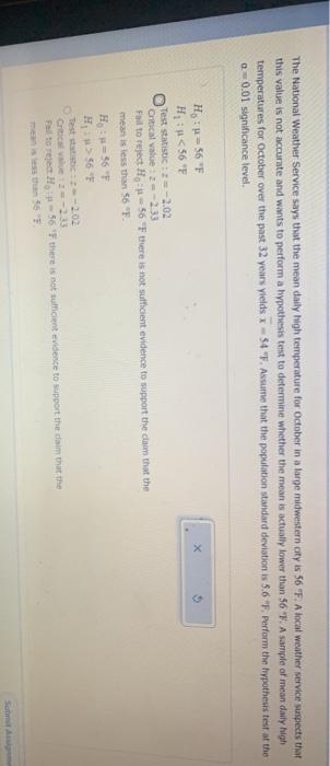 Solved A hypothesis test is to be performed. Determine the | Chegg.com