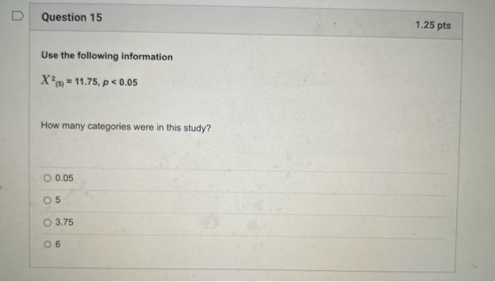 Solved Use the following information X2(5)=11.75,p