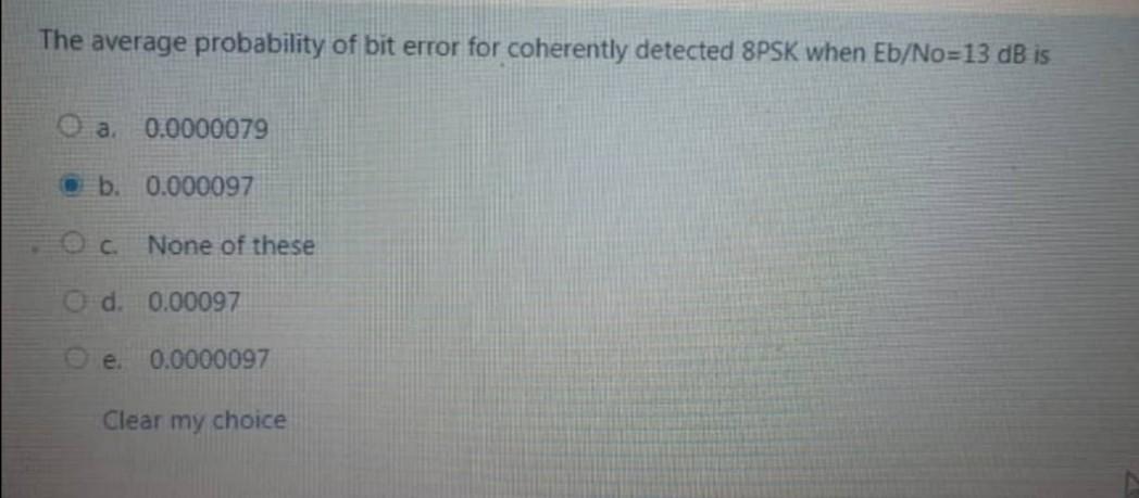 Solved The average probability of bit error for coherently | Chegg.com