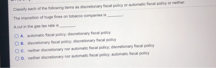 Solved Classify Each Of The Following Items As Discretionary | Chegg.com