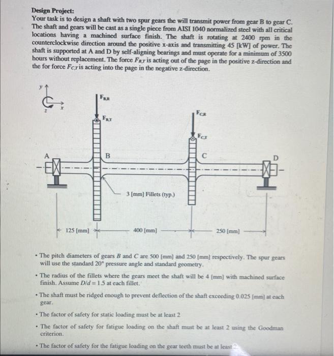 Design Project: Your task is to design a shaft with | Chegg.com