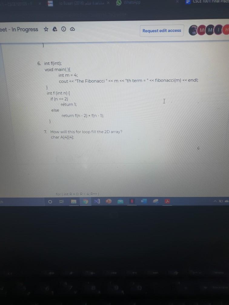 Solved Sheet - In Progress ☆ 4 Request edit access 4. void | Chegg.com