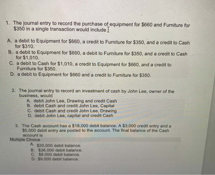 Solved 1. The journal entry to record the purchase of | Chegg.com