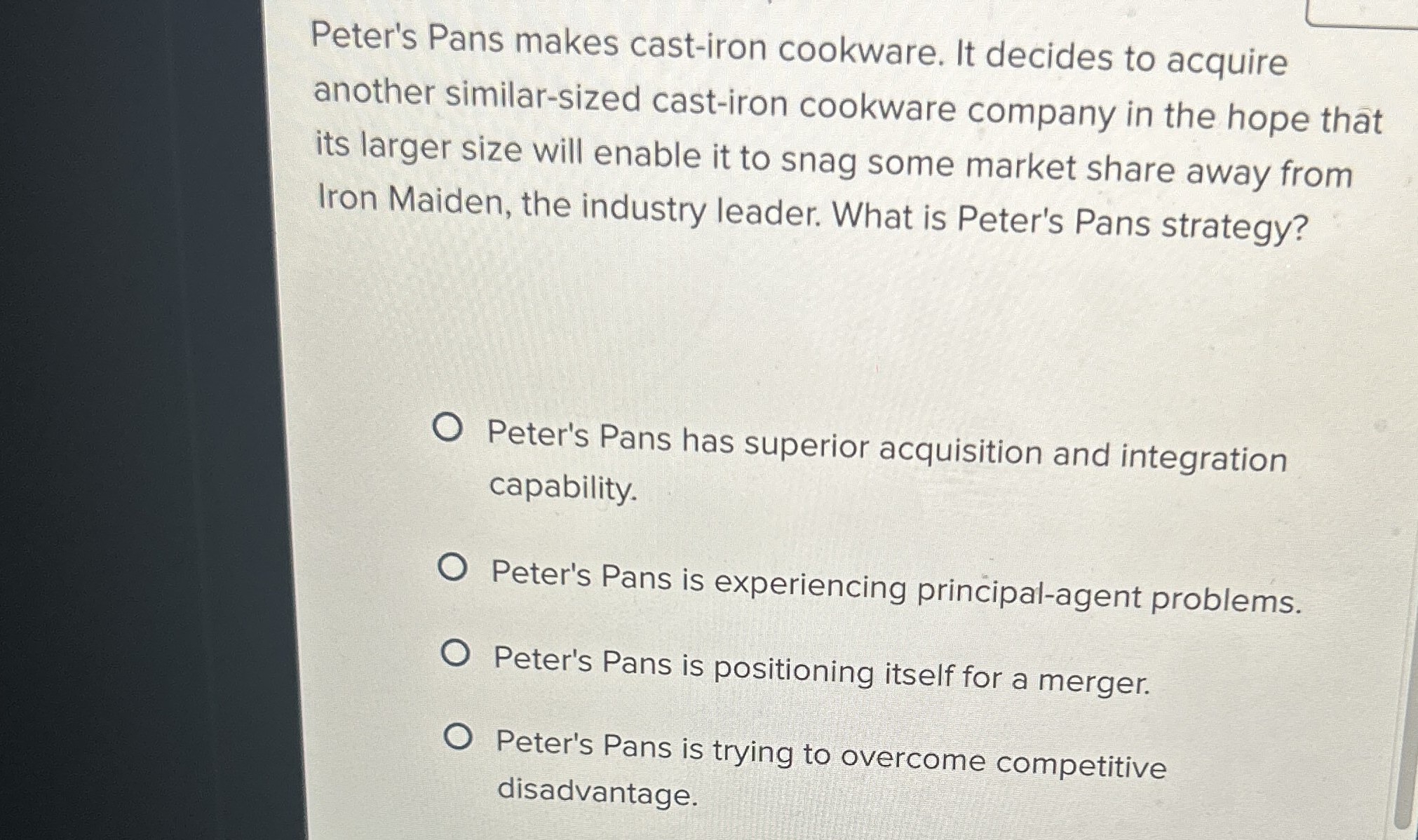 Solved Peter's Pans makes castiron cookware. It decides to