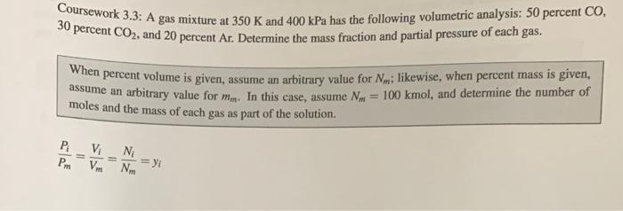 Solved 30 Percent Co2 And Percent Ar Determine The Mass Chegg Com