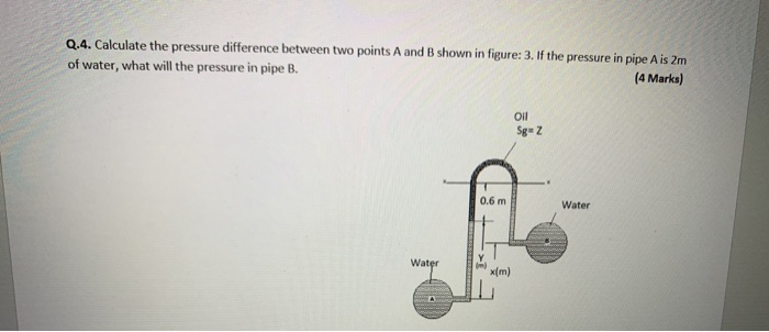 Solved Q.4. Calculate the pressure difference between two | Chegg.com