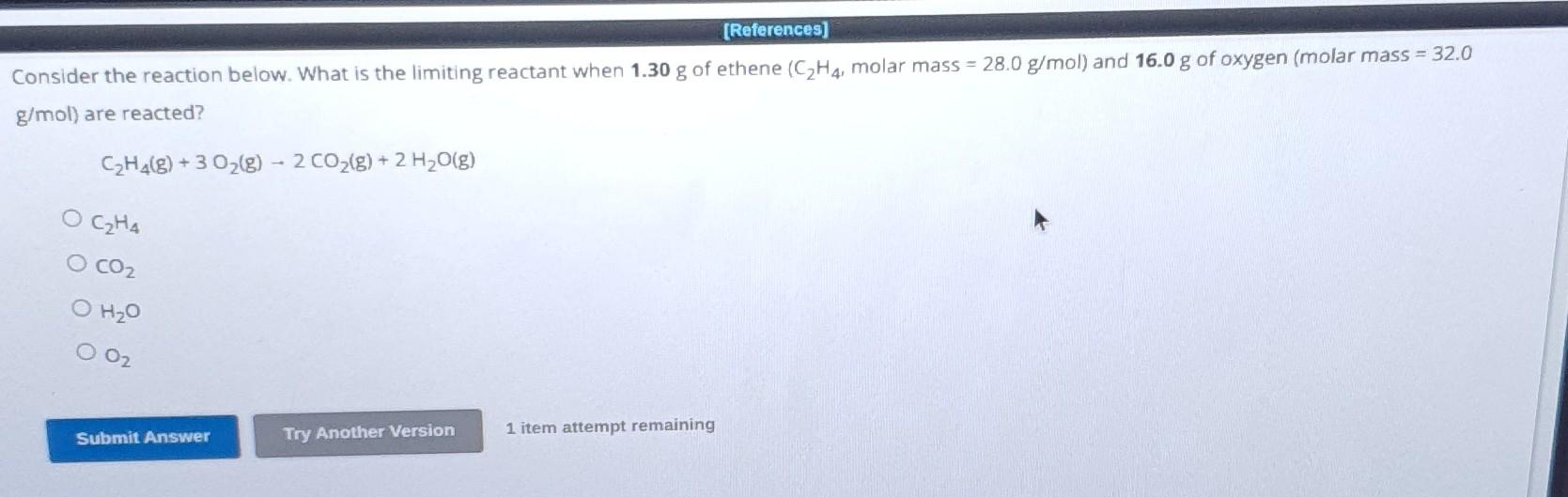 Solved Consider the reaction below. What is the limiting Chegg