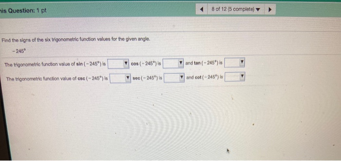 Solved This Question: 1 pt 6 of 12 (5 complete) A function | Chegg.com