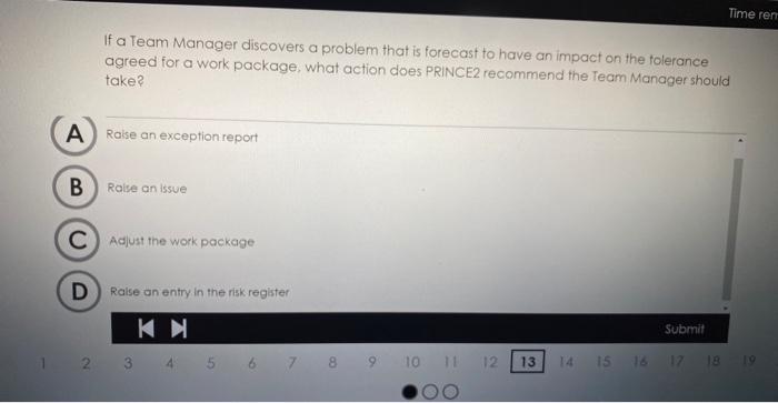 Solved If a Team Manager discovers a problem that is | Chegg.com