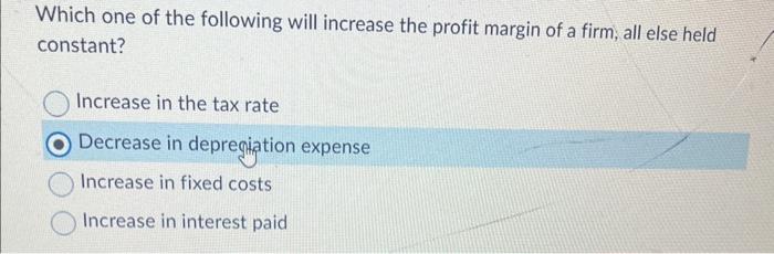 Solved Which one of the following will increase the profit | Chegg.com