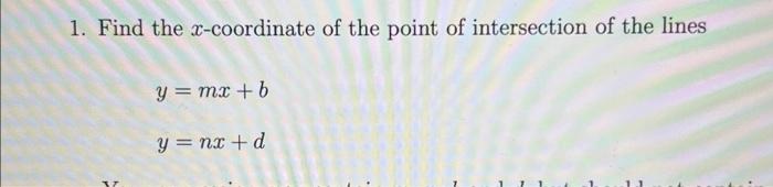 the point of intersection of the coordinate x-axis is