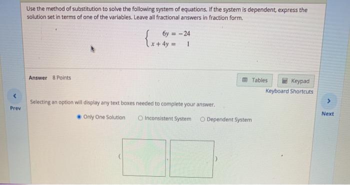 Solved Use the method of substitution to solve the following | Chegg.com