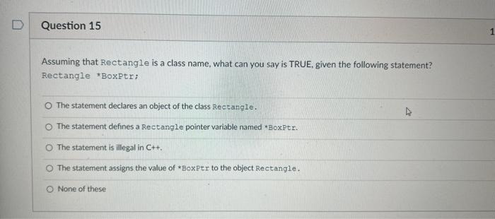 Solved Assuming that Rectangle is a class name, what can you | Chegg.com