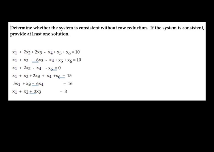 Solved Determine whether the system is consistent without | Chegg.com