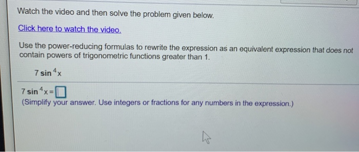Solved Watch the video and then solve the problem given | Chegg.com