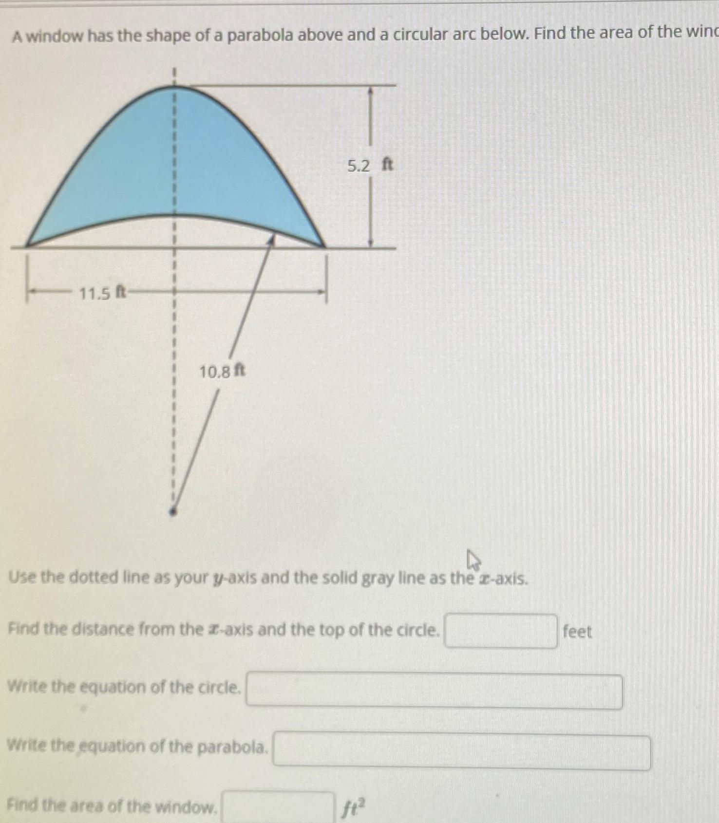 Solved A window has the shape of a parabola above and a | Chegg.com