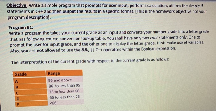 Solved Objective: Write a simple program that prompts for | Chegg.com